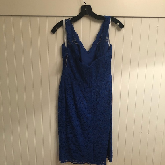 Short Tank Lace Dress with V Neckline - Picture 2 of 4